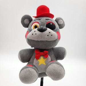 FNAF Lefty Bear Plush Grey Red Hat Bowtie Five Nights at Freddys Pizzeria Sim